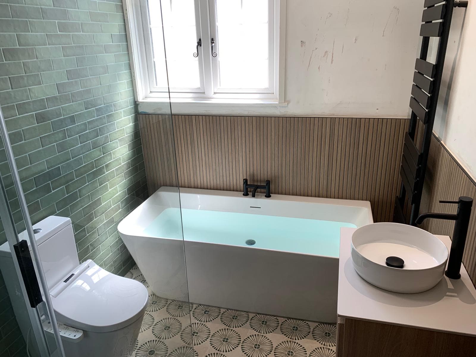 A bathroom recently refitted by DM Pritchard